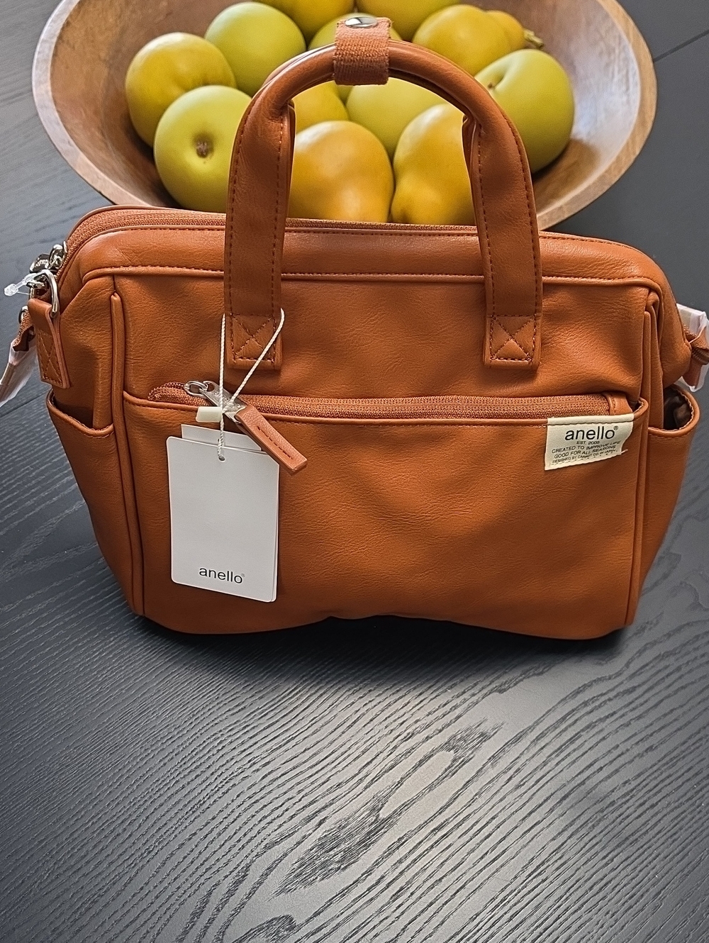 Anello, Women's Satchel Bag in Tan W/ silver Hardware. NWT